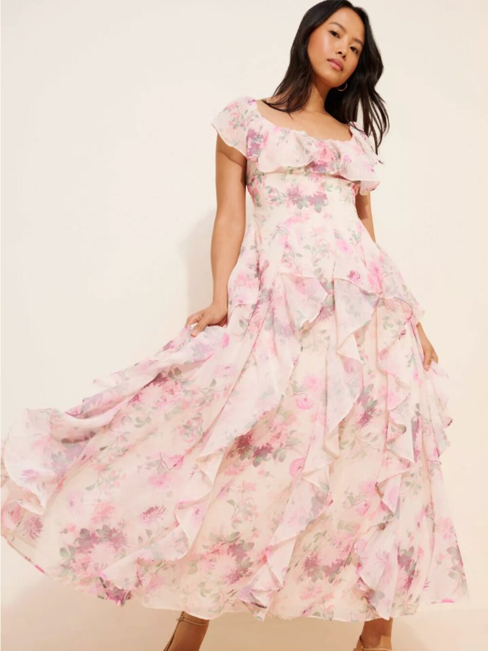 NWT BHLDN Chiffon Maxi Dress